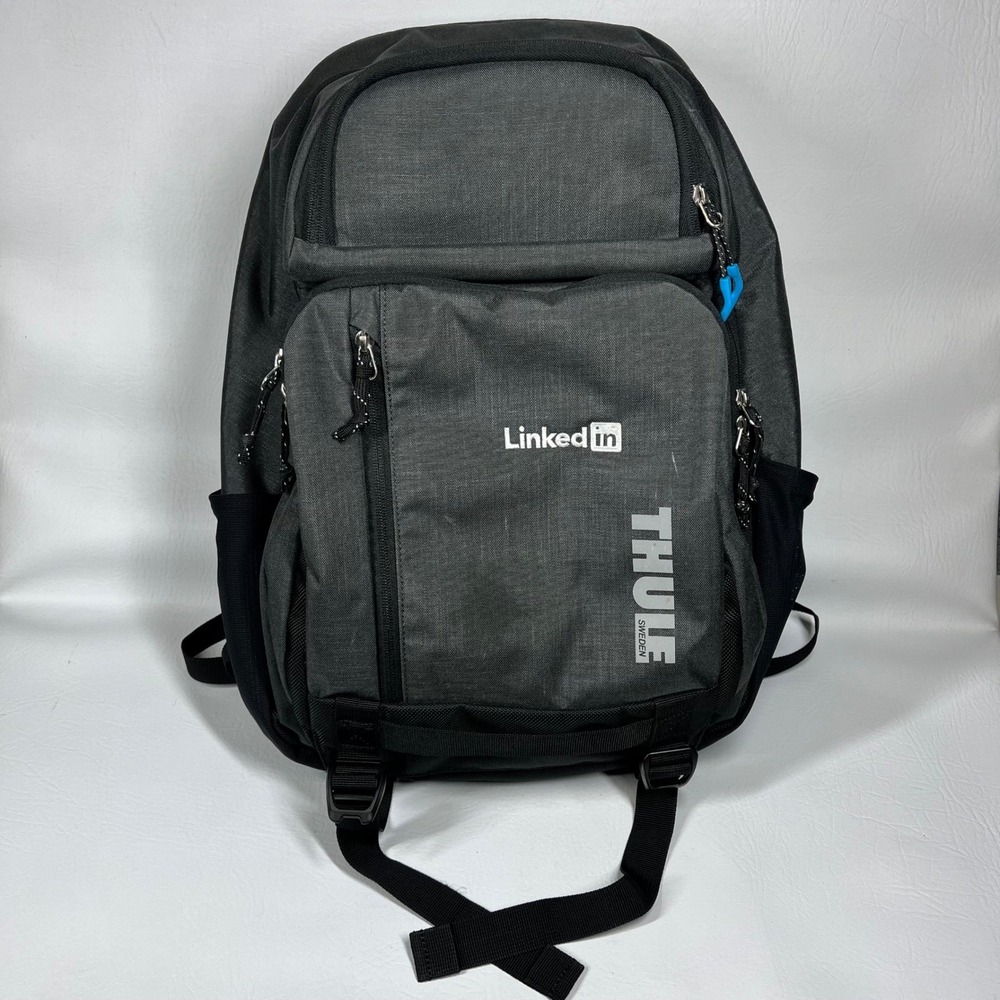 Thule LinkedIn Backpack Gray Laptop Bag Travel Commuter Daypack Tech Case